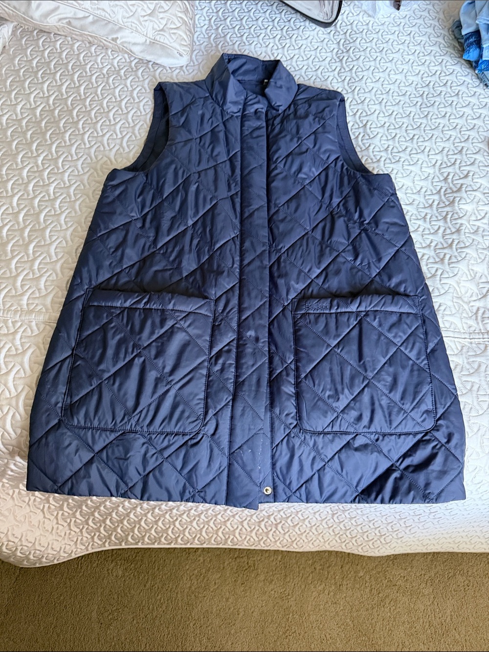 Barbour Quilted Navy Sleeveless Vest